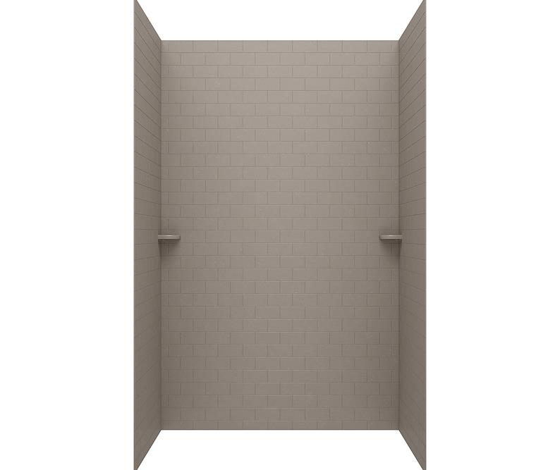 Classic Subway Tile Shower Wall Kit 36x36x96" in Clay